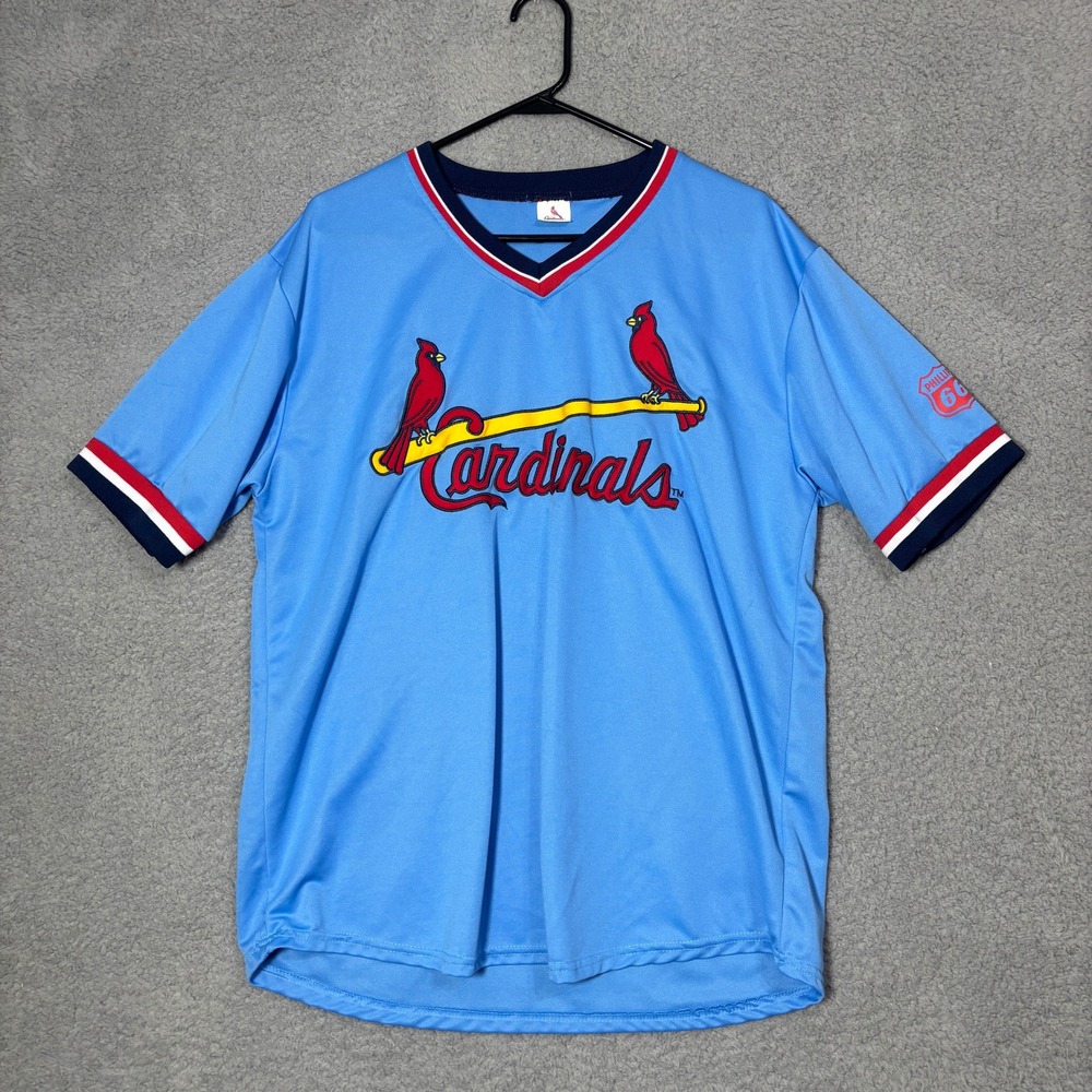 MLB‎ St Louis Cardinals Powder Blue Phillips 66 Pullover Jersey Mens XL 1643